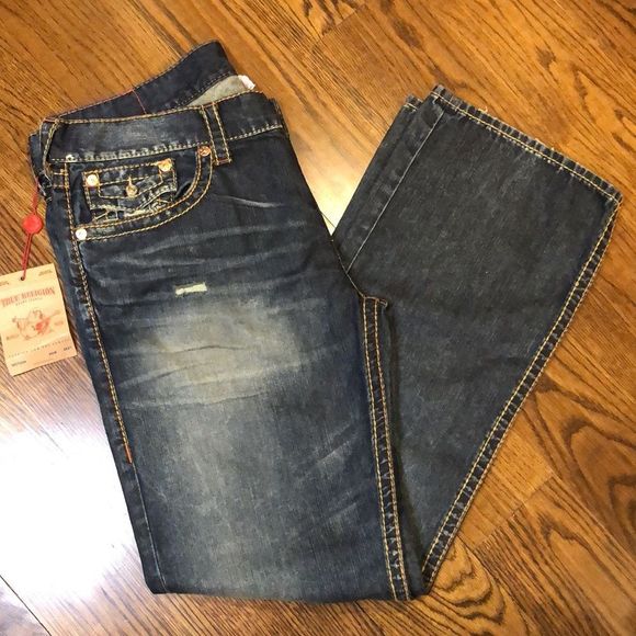 TRUE RELIGION Men’s Boot Cut Button Pockets Denim Jeans 38x33 NWT - Picture 12 of 12